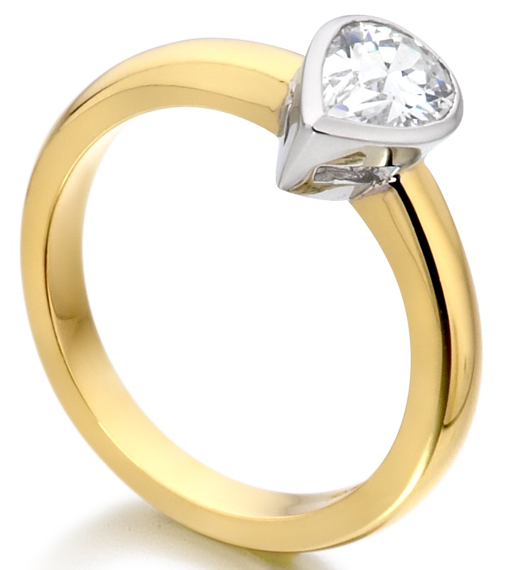 Pear Shape Rub Over Yellow Gold Engagement Ring ICD2852YG Image 2
